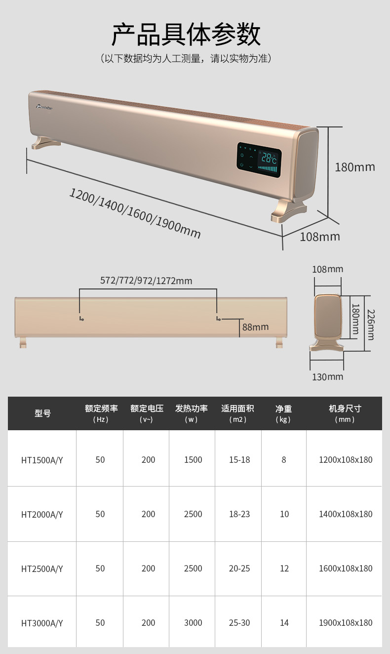 踢腳線取暖器產(chǎn)品參數(shù)